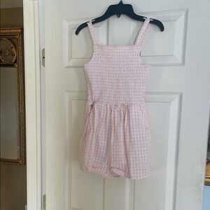 Pink Gingham Kids Romper